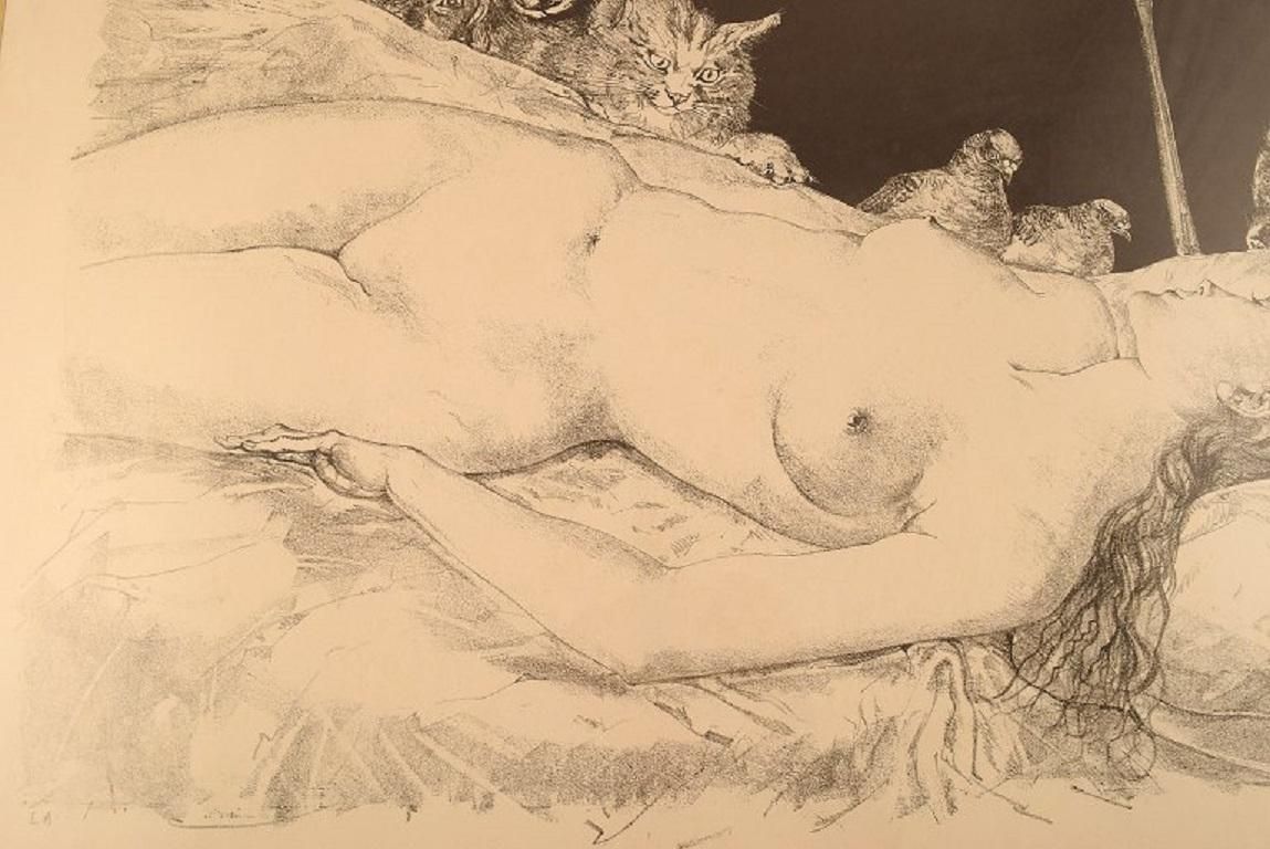 Leonard Tsuguharu Foujita (1868 1968). Le Rêve Lithography On Arches Paper. photo for sale