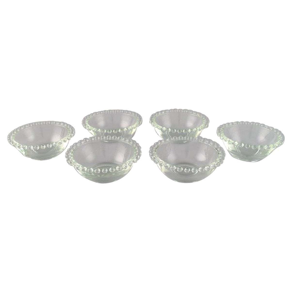 Six Finger Bowls In Clear Art Glass France Mid 20th Century