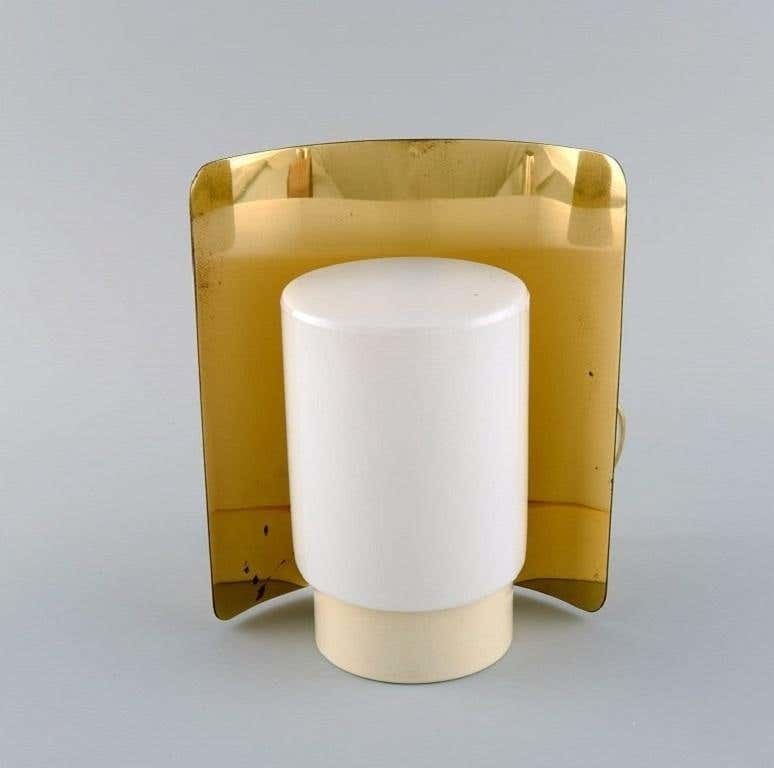 Hans Agne Jakobsson For A / B Markaryd, Wall Lamp In Brass And Lacquered Metal photo vinterior