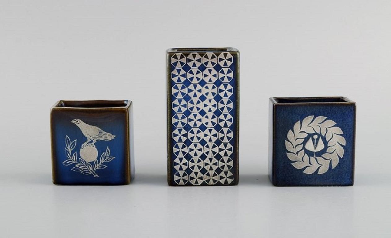 Sven Jonson (1919 1989) Gustavsberg. Five Small Lagun Vases In Glazed Stoneware. photo furniture