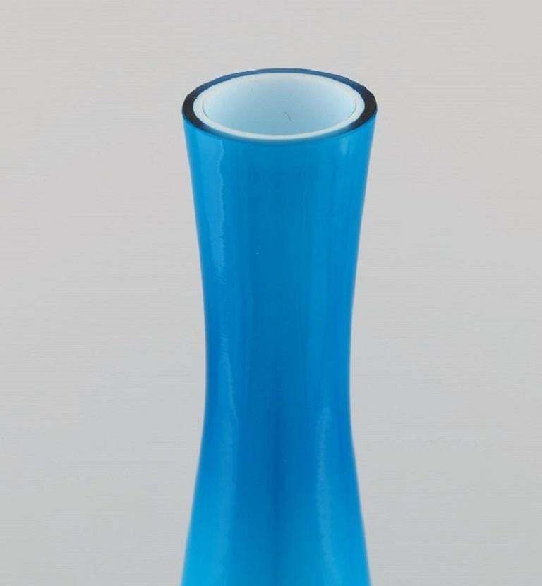 Kastrup Glas, Denmark, A Pair Of Large And Rare Vases In Turquoise Art Glass photo for sale