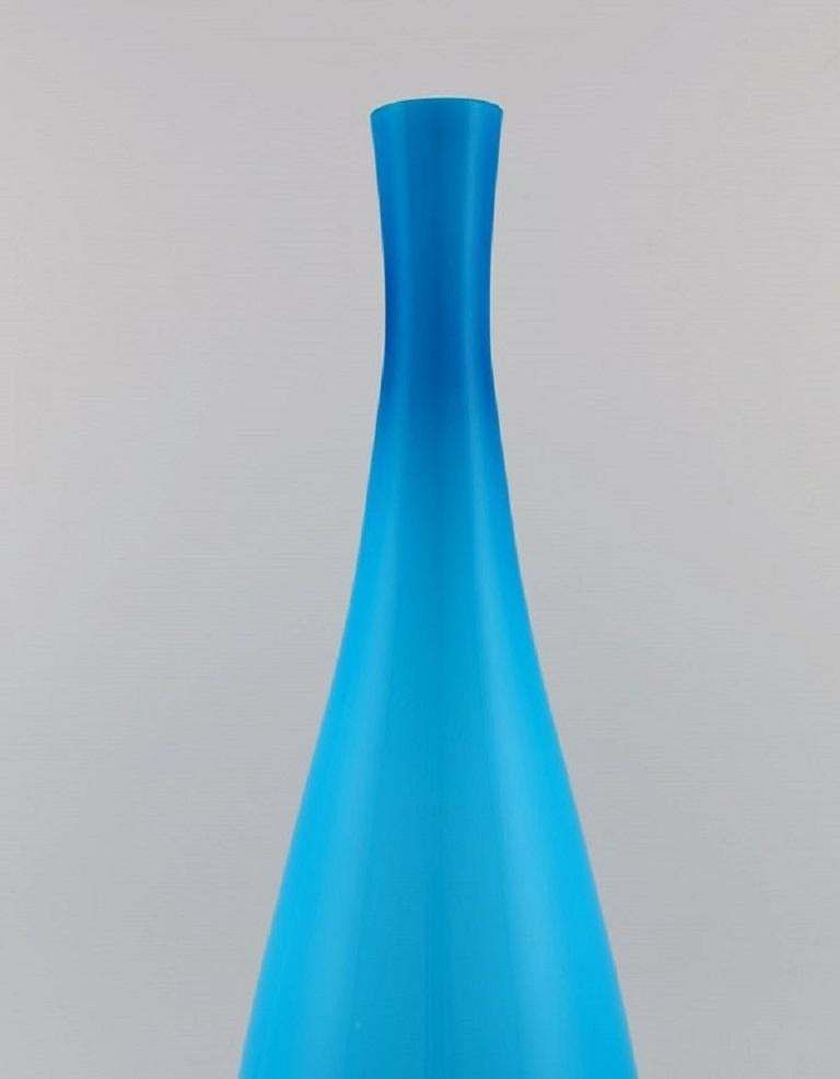 Kastrup Glas, Denmark, A Pair Of Large And Rare Vases In Turquoise Art Glass photo Home Decor
