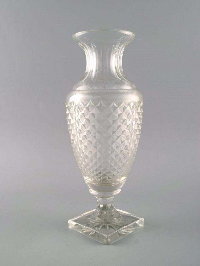 Baccarat, France, Art Deco Vase In Clear Crystal Glass, 1930s photo furniture