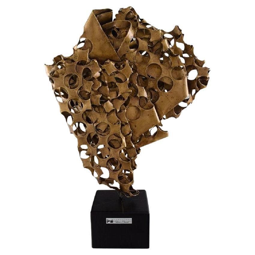 Pierre Bouvet France Colossal Modernist Brass Sculpture Late 20th Century
