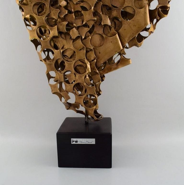 Pierre Bouvet France Colossal Modernist Brass Sculpture Late 20th Century photo for sale