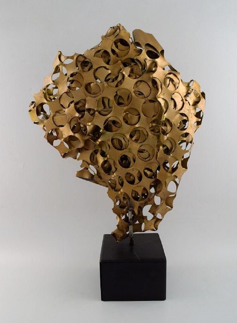 Pierre Bouvet France Colossal Modernist Brass Sculpture Late 20th Century photo 1683.0