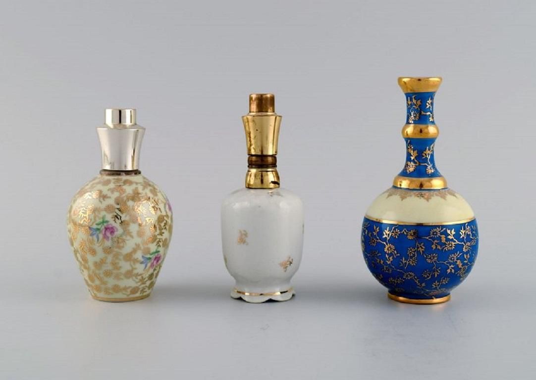 Limoges, France. Two Perfume Bottles, Three Vases And Lidded Box In Porcelain photo 471.0