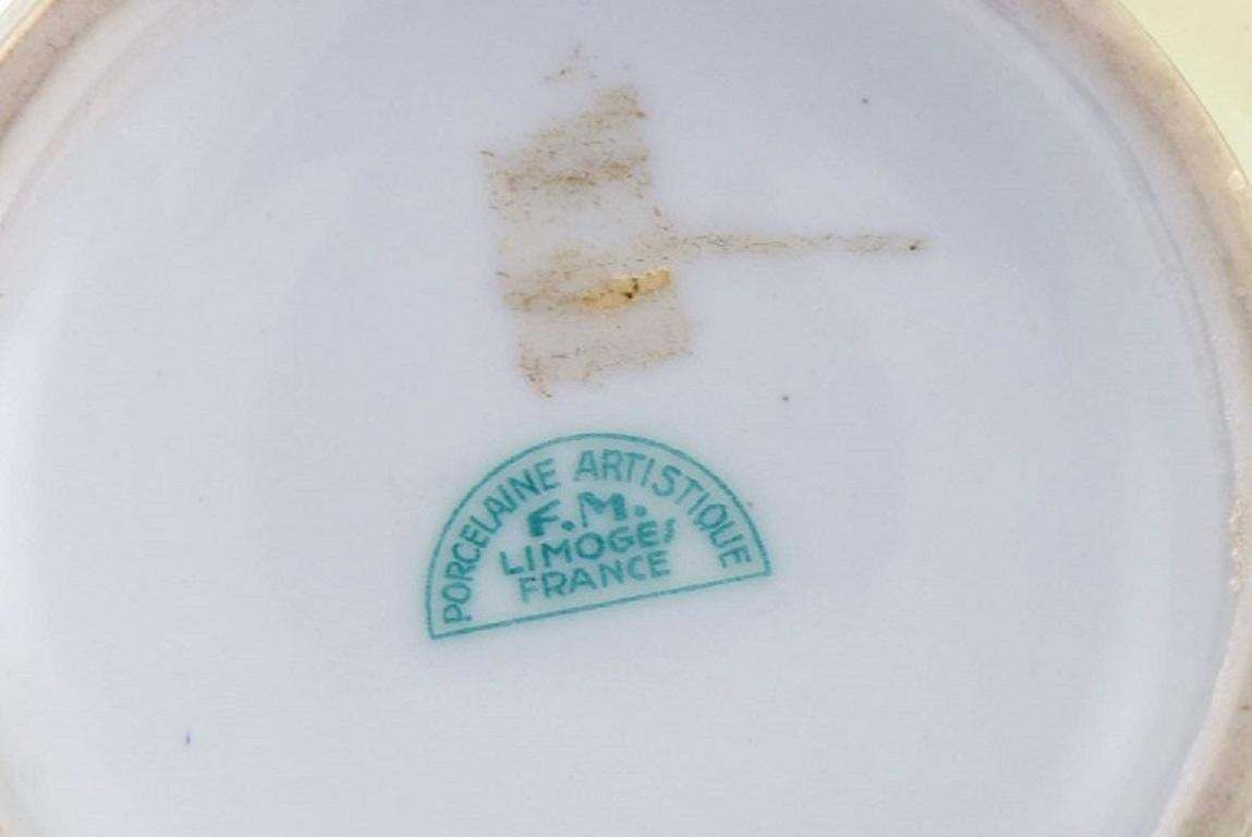Limoges, France. Two Perfume Bottles, Three Vases And Lidded Box In Porcelain photo vintage