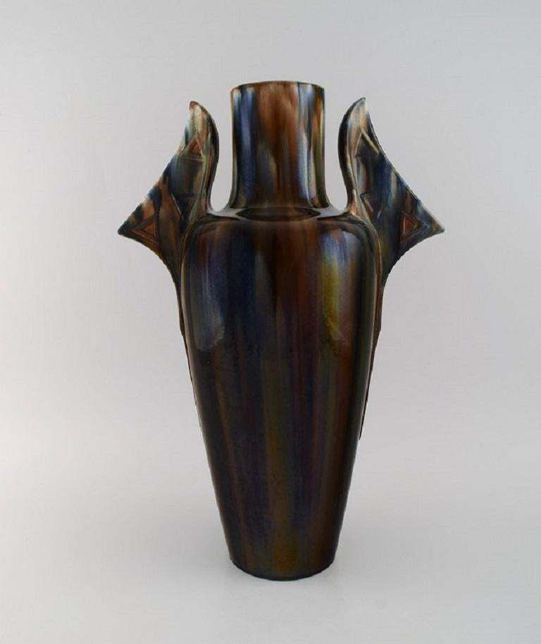 Clément Massier '1845 1917', France, Large Vase In Glazed Ceramics photo furniture