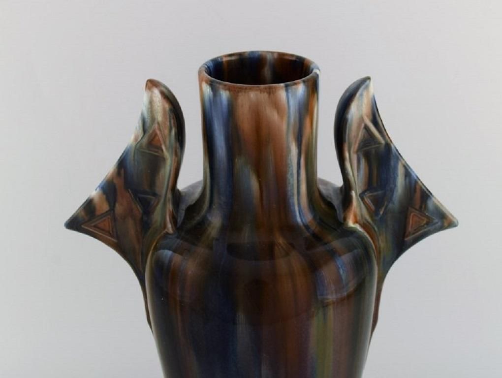 Clément Massier '1845 1917', France, Large Vase In Glazed Ceramics photo Home Decor