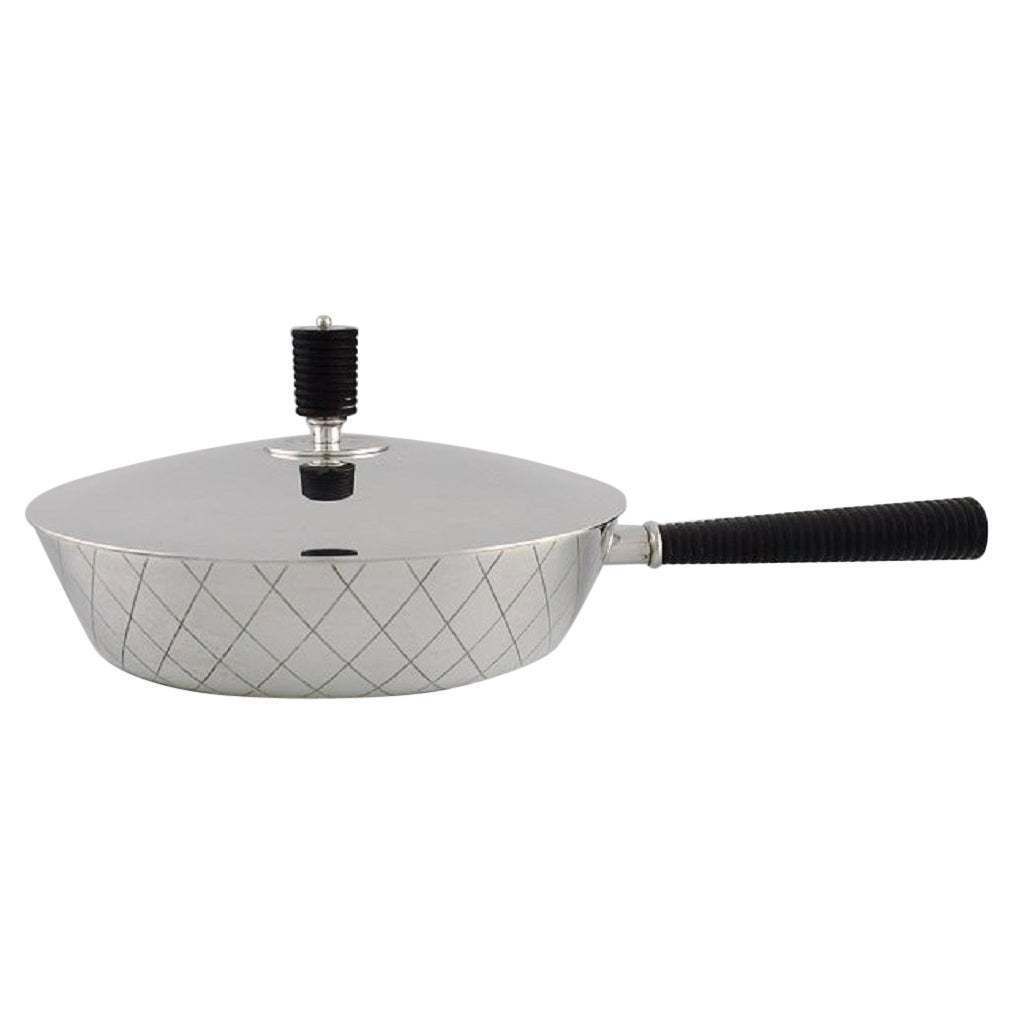 Sigvard Bernadotte For Georg Jensen, Rare Casserole In Sterling Silver