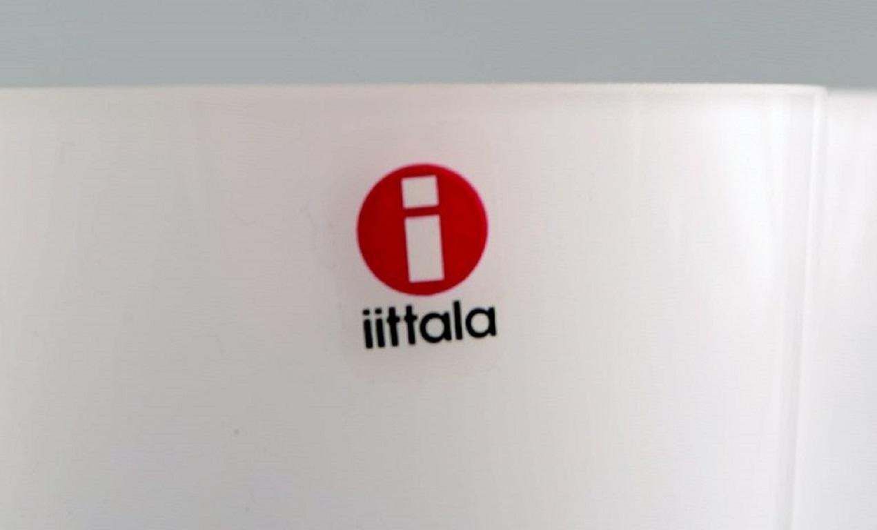 Alvar Aalto For Iittala. Three Vases In Green, White And Clear Art Glass. photo for sale