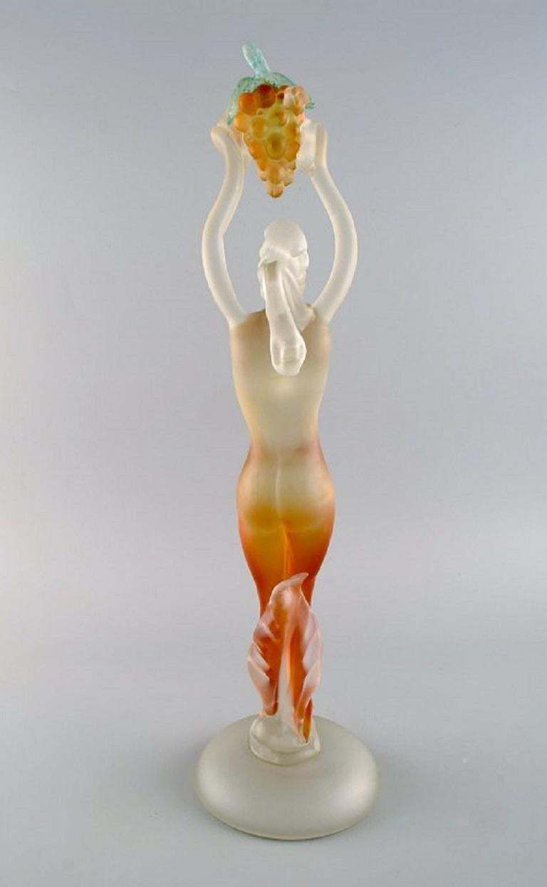Large And Rare Murano Sculpture In Mouth Blown Art Glass, Woman With Grapes photo 1346.0
