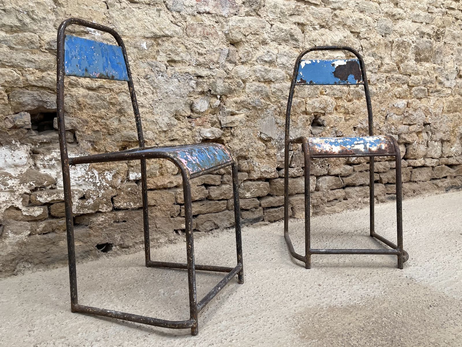 photo for sale Metal Occasional Statement Lounge Or Hall Chairs. The Beauty In Decay.