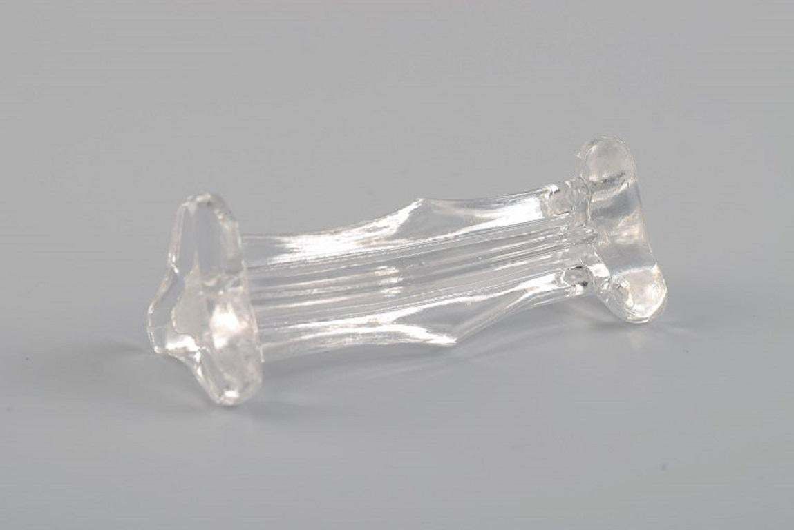 Eight Art Deco Knife Rests In Clear Art Glass France 1930s / 40s photo for sale