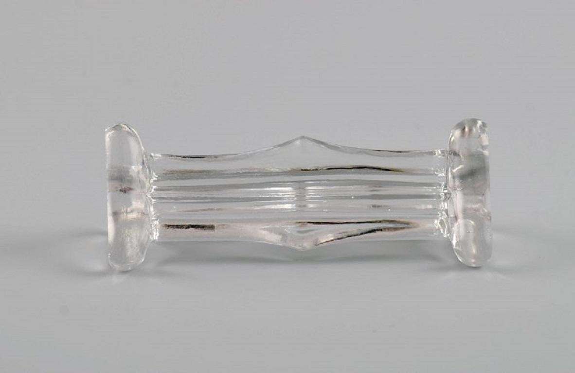 Eight Art Deco Knife Rests In Clear Art Glass France 1930s / 40s photo vinterior