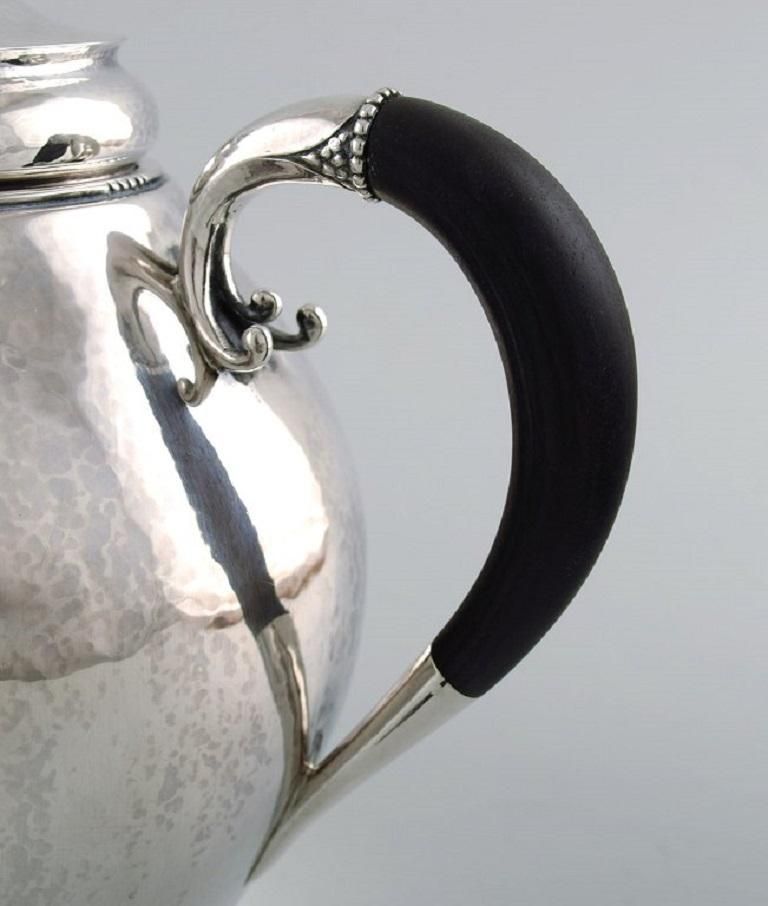 Rare Georg Jensen Teapot In Sterling Silver With Ebony Handle Dated 1915 30 photo Home Decor
