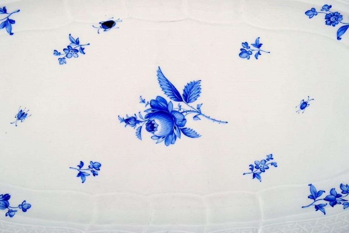 Meissen Large Fish Dish In Porcelain Hand Painted With Blue Roses And Beetles photo furniture