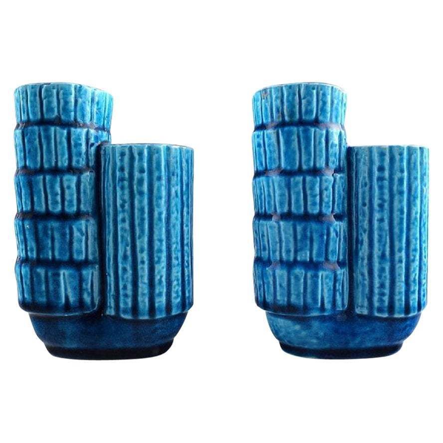 Pair Of Rörstrand Gunnar Nylund Chamotte Vases photo vinterior