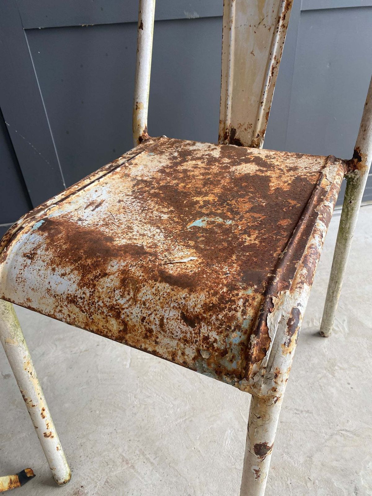 French Table And 2 Tolix Metal Chairs photo buy