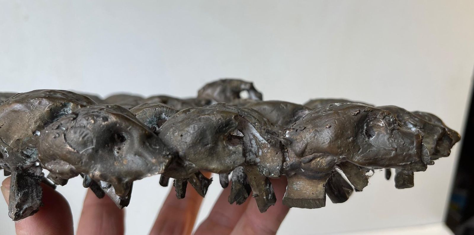 Wall Sculpture In Bronze 47 Skulls Entangled, Rat King, 1970s photo for sale