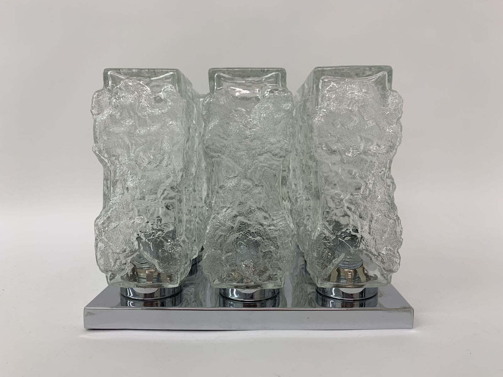 Hillebrand Ice Glass Plafondlamp, Jaren 1970 photo 1831.48
