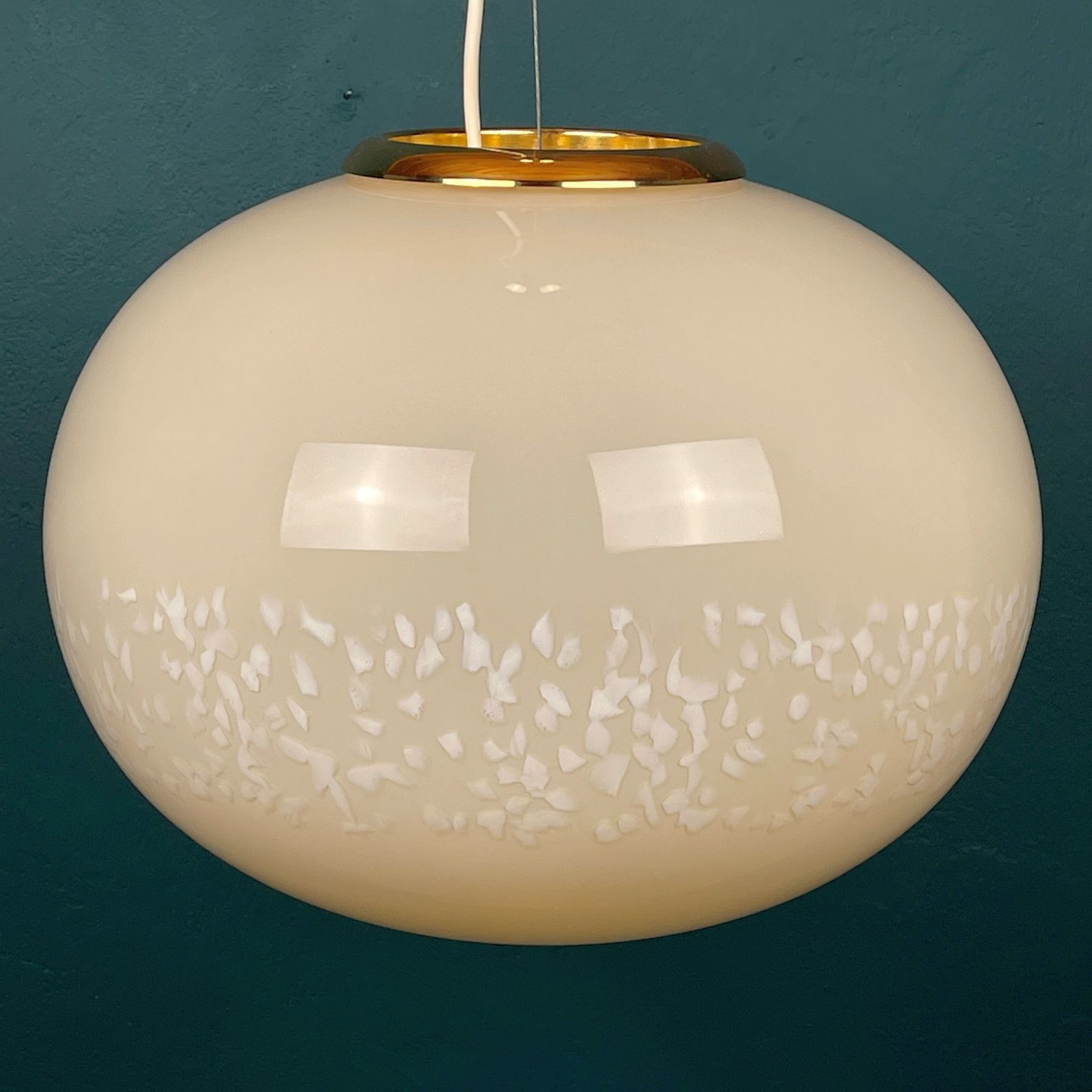 Classic Beige Murano Pendant Lamp Vetri Murano Italy 1970s