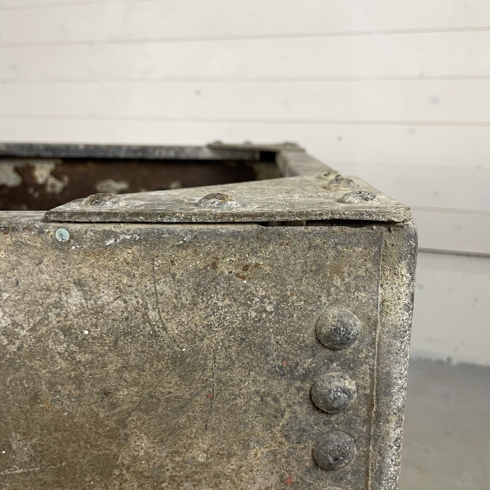 Square Reclaimed Riveted Galvanised Water Tank Planter photo 395.0