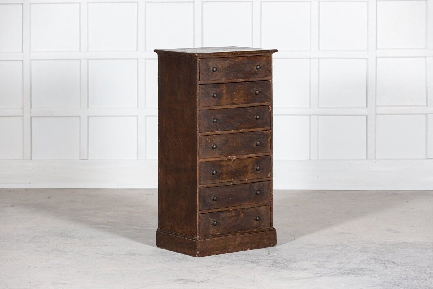 19thc English Painted Pine Workshop Drawers