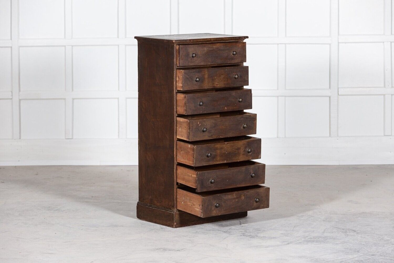 19thc English Painted Pine Workshop Drawers photo furniture
