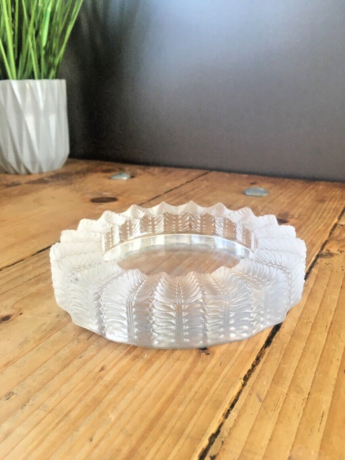 Beautiful C1945 1977 Signed Lalique France Jamaica Pattern Ashtray Dish After Rene photo buy