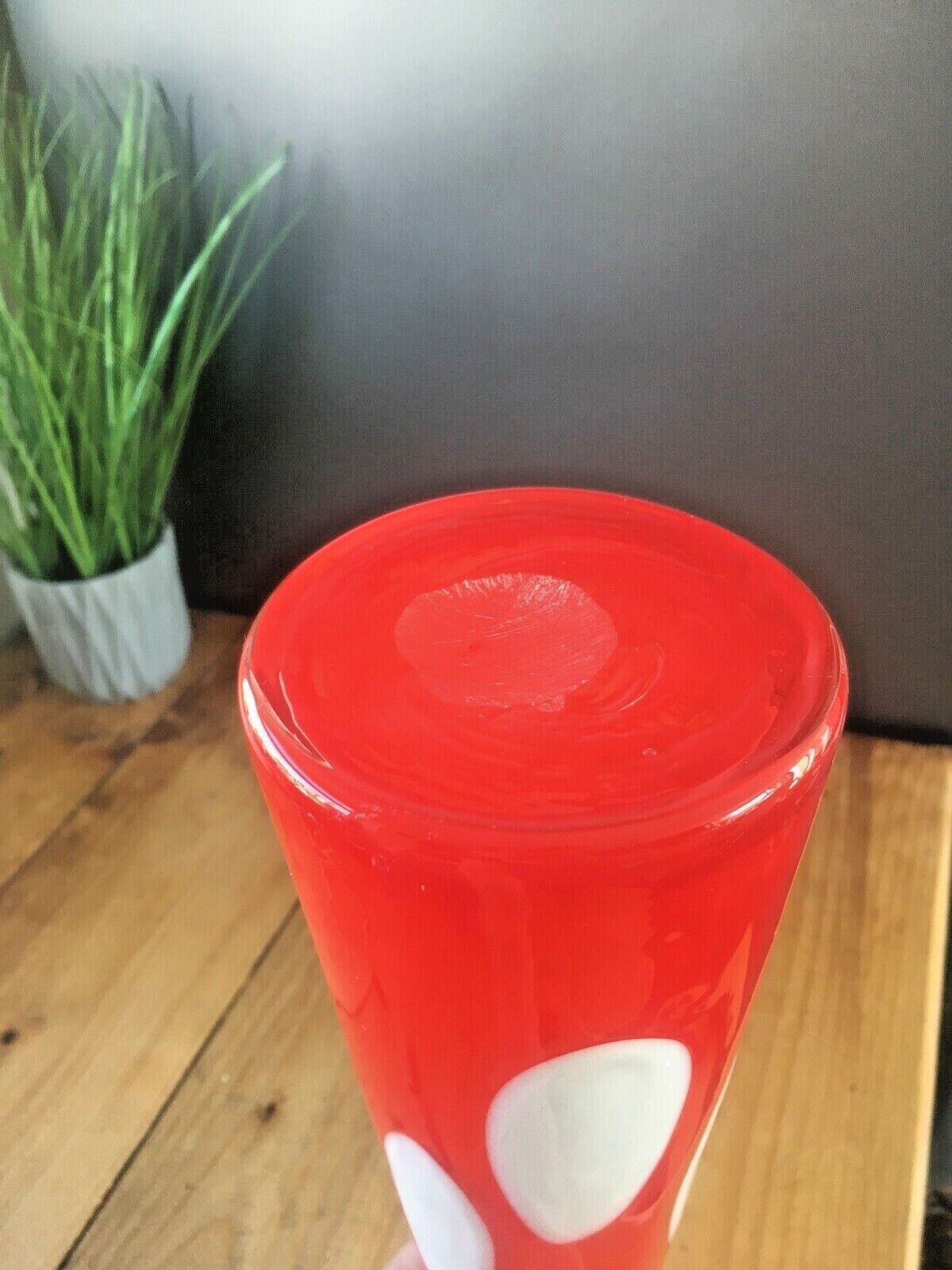 Vintage Retro Pop Art Red White Dot Bubble Spots Funky 70's Space Age Style Vase photo buy