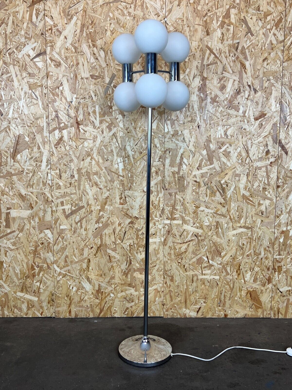 60s 70s Lamp Light Floor Lamp Metal Glass Space Age Design photo vinterior