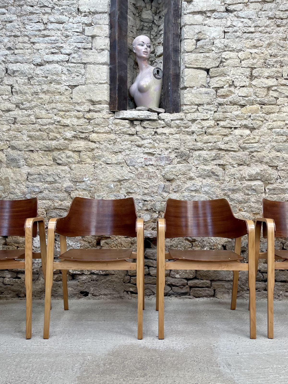 Set Of Four Mid Century Modern Wood Dining Chairs. Set Of 4 Chairs Plywood And Beach  And Ply Wood Bentwood Chairs 1950s photo Furniture