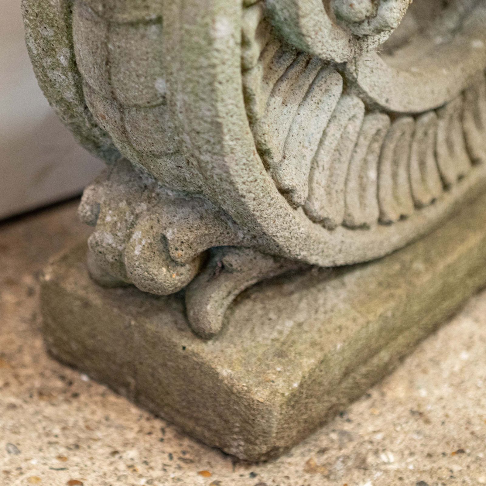 Reclaimed Pair Of Carved Cherub Statues | Garden Putti photo vinterior
