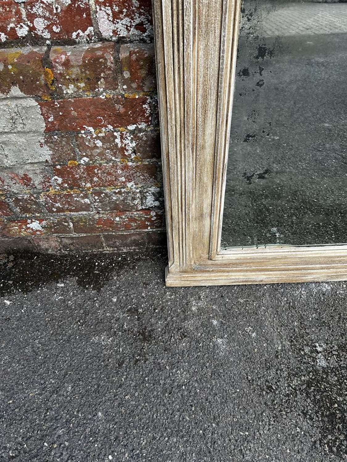 A Stunning Large Antique French 19th C Carved Wood Painted Mirror. photo furniture