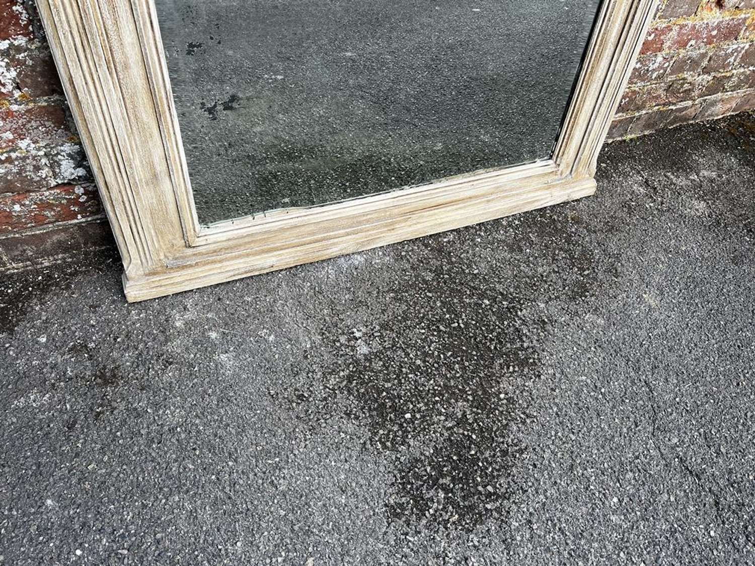 A Stunning Large Antique French 19th C Carved Wood Painted Mirror. photo Home Decor