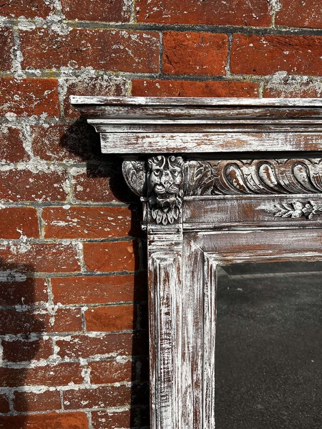 A Fabulous Large Antique French 19th C Distressed Painted Mirror. photo furniture
