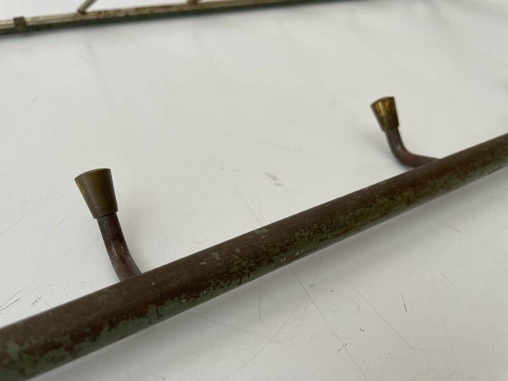 photo vintage Greenish Metal Industrial Coat Hat Rack, 1950s, Germany
