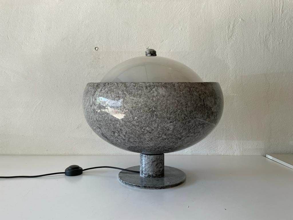 Extraordinary Italian Design Plexiglass Top And Marble Body Floor Lamp, 1960s, Italy