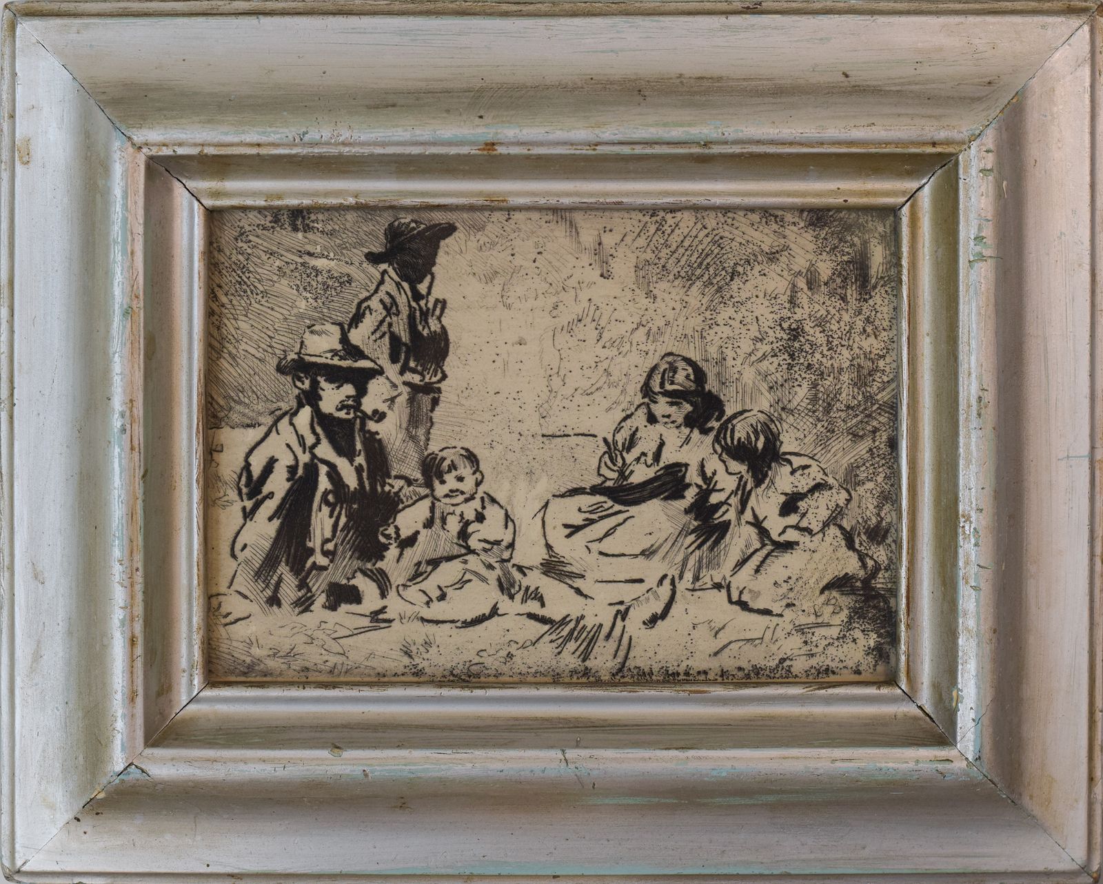 Twee Figuren In Een Veld Met Kinderen photo furniture
