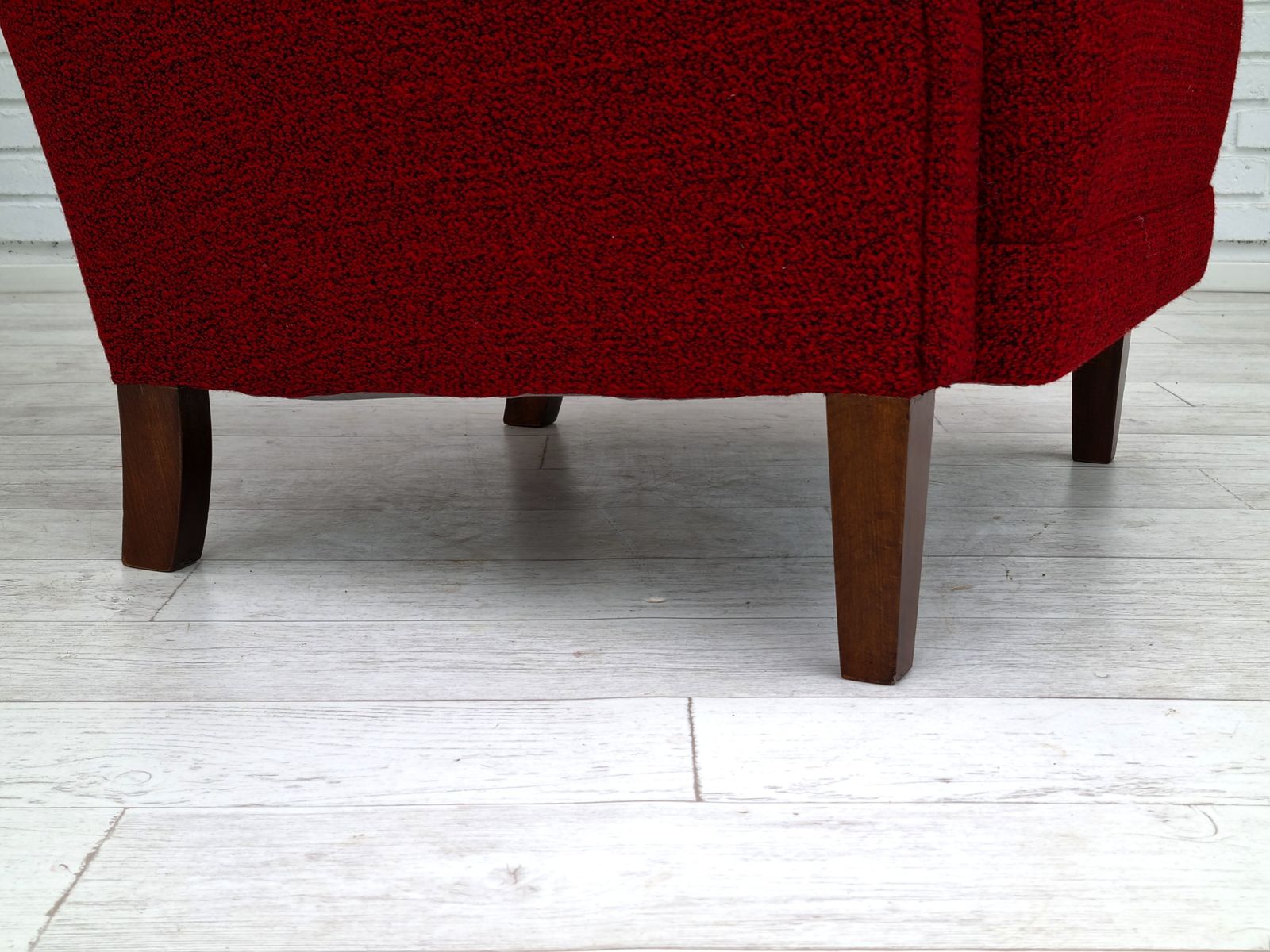 50s, Danish Design, Completely Refurbished Chair, Furniture Wool photo for sale