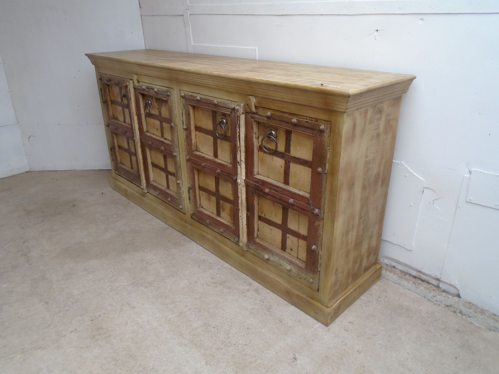 A Handmade Indian Mango / Teak Yellow & Brown Dresser Base