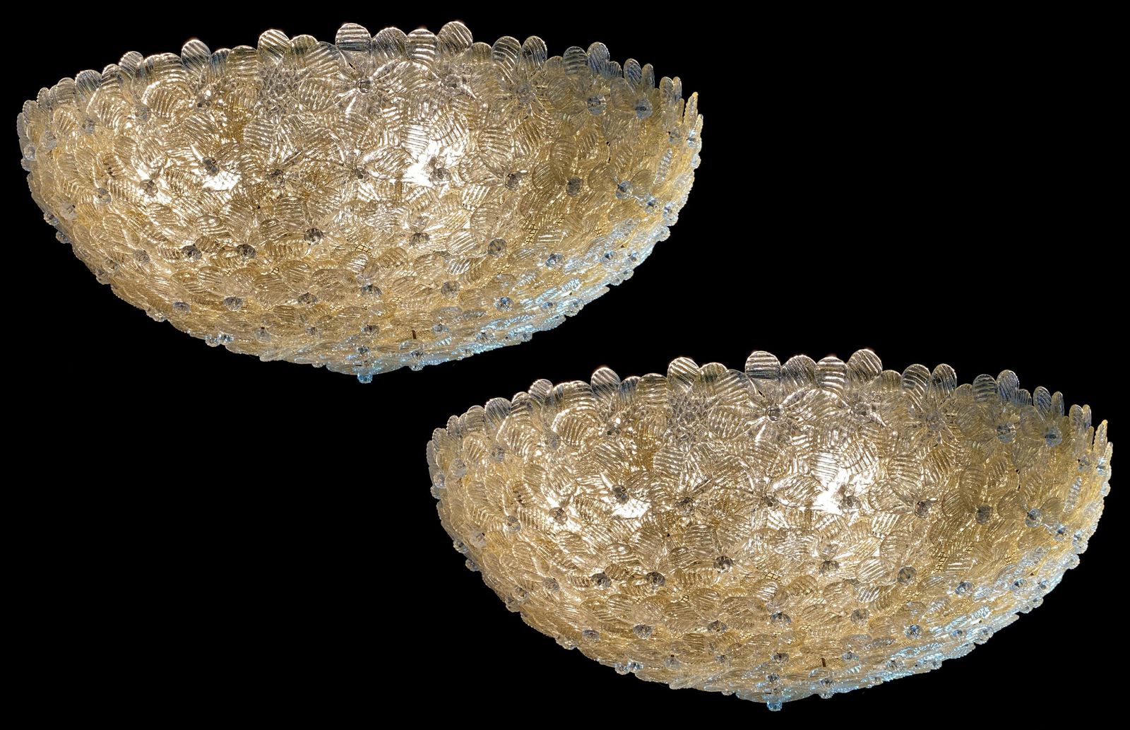 photo furniture Giant Ceiling Flower Lamps By Barovier & Toso, Murano, 1980s
