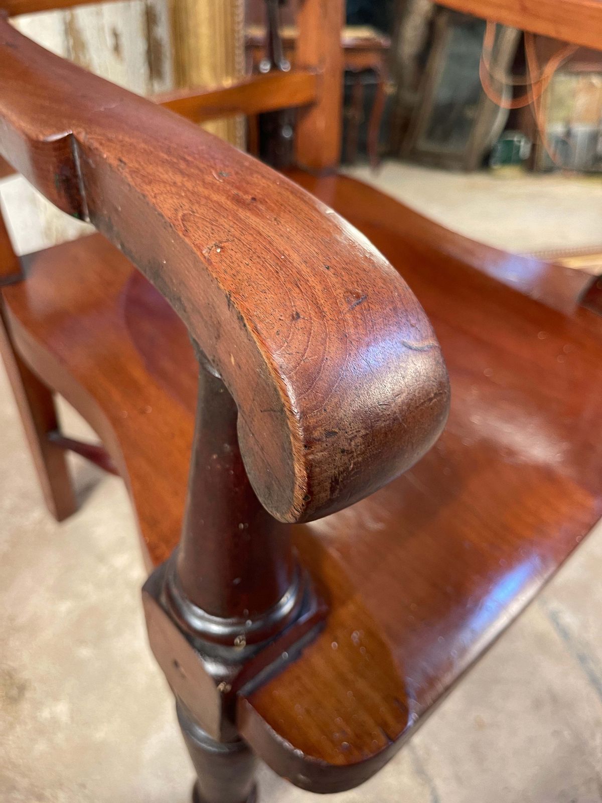 Antique English Walnut Library Clerks Desk Chair Circa 1890 photo for sale