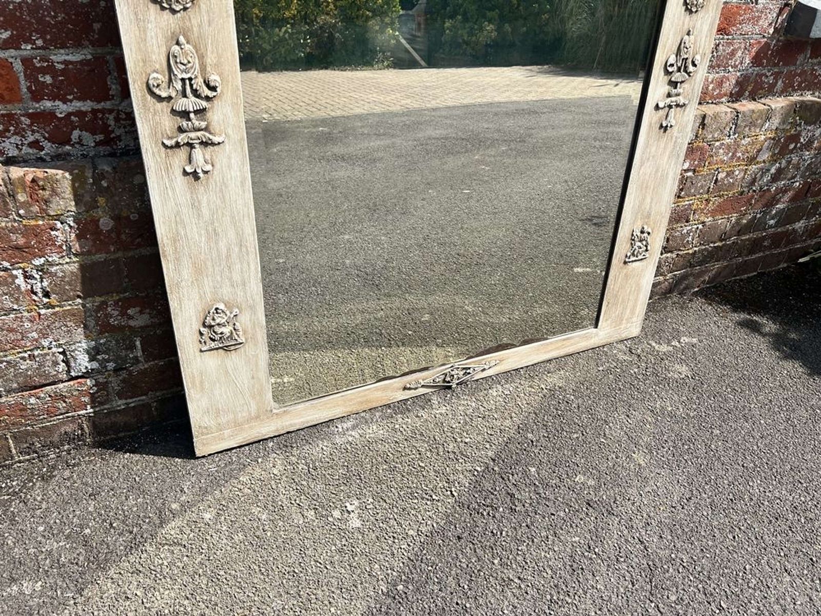 An Exceptional Large Antique French 19th Century Painted Mirror. photo Home Decor