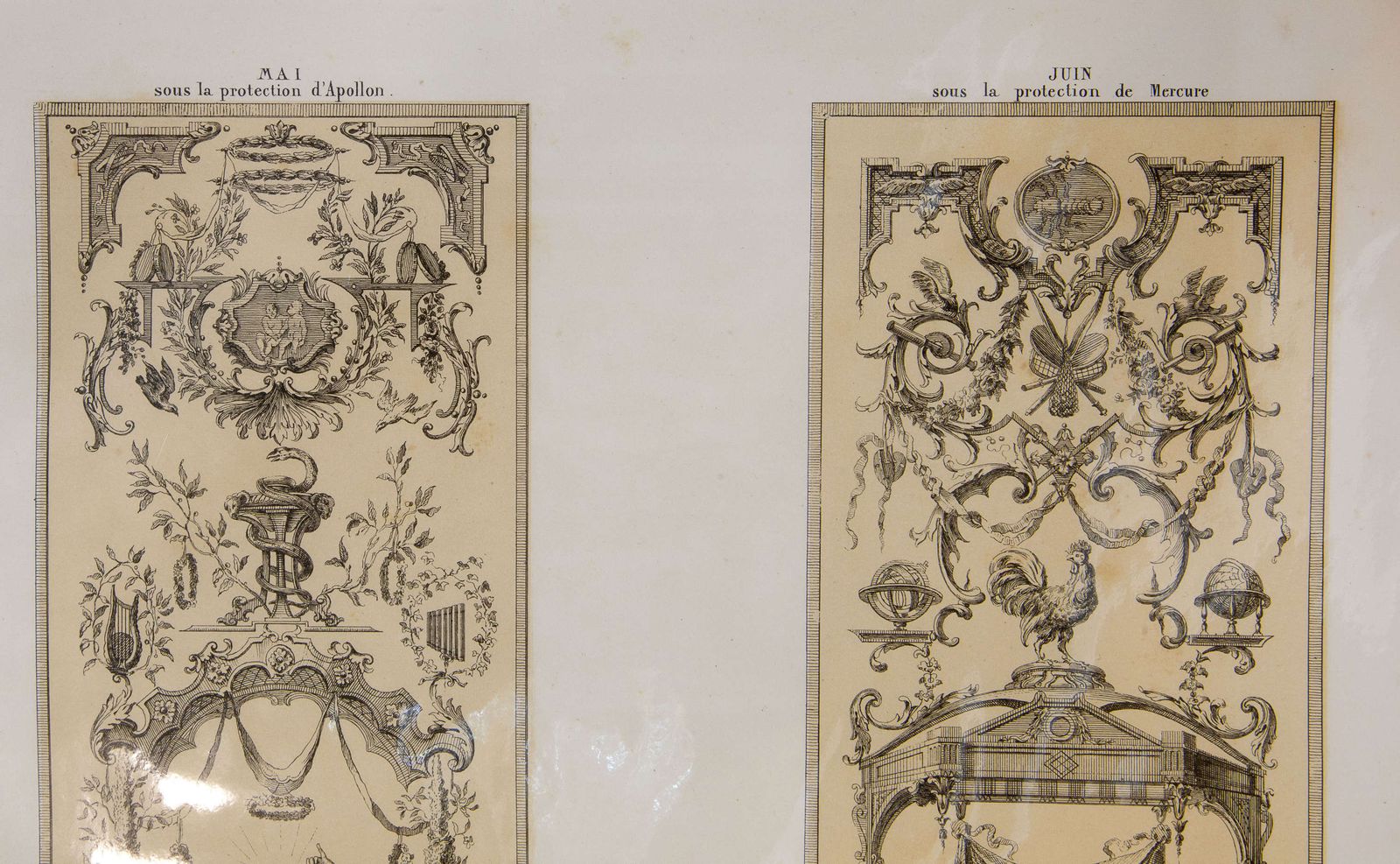 Art Set Of 6 Lithographs Of The 12 Months photo
