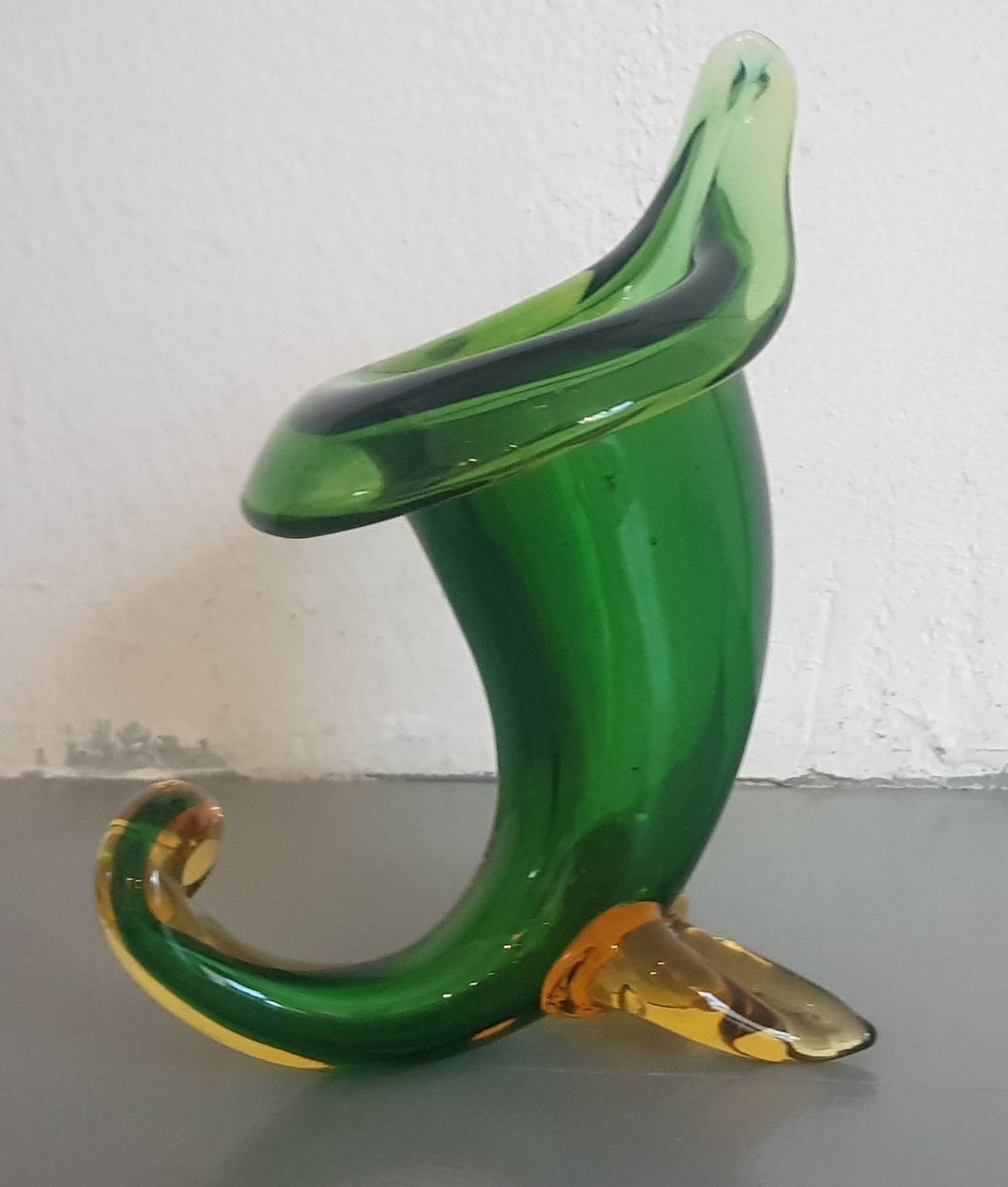 A Stunning 1960's Murano Seguso Cornucopia Art Glass Vase photo Home Decor