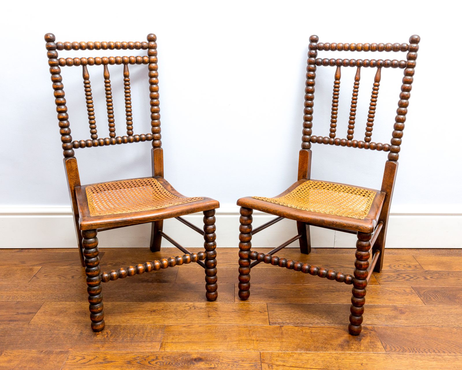 Rare Pair Of Victorian Initialed 1800s Bobbin Turned Chairs By Bowen And Mallon photo furniture