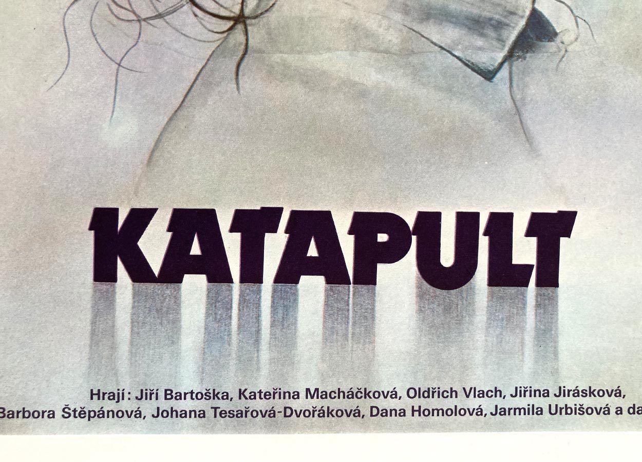 Original Film Poster, Catapult, Olga Poláčková Vyleťalová, 1983, Genuine Czech Vintage Print photo for sale